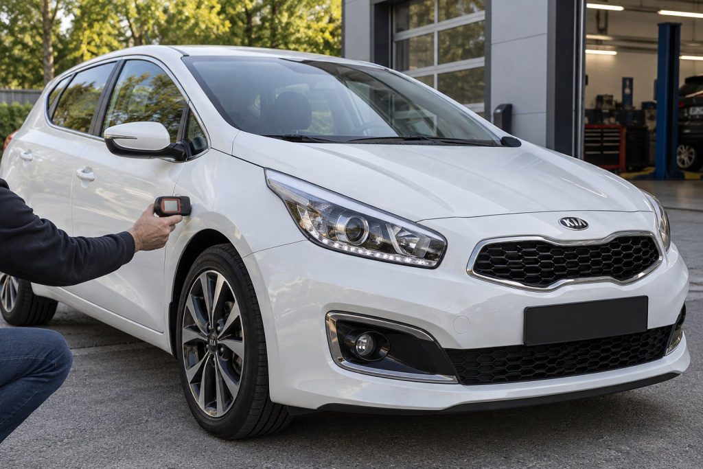 Проверка кузова белого Kia Ceed JD перед покупкой